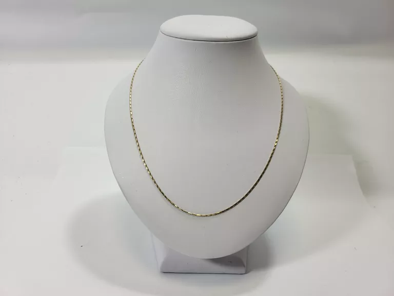 NIETYPOWY PIĘKNY ZLOTY ŁAŃCUSZEK ZLOTE BLASZKI 585 2,81G 46 CM