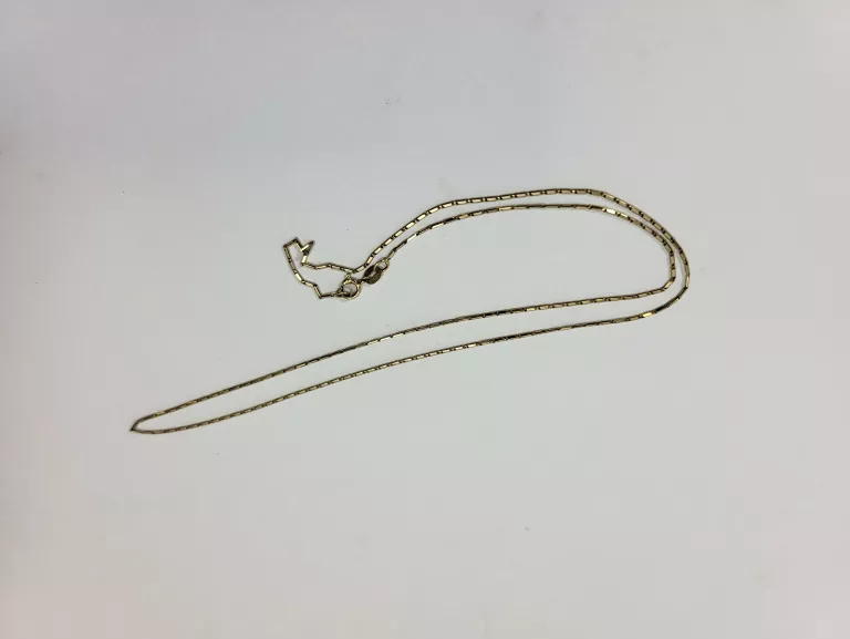 NIETYPOWY PIĘKNY ZLOTY ŁAŃCUSZEK ZLOTE BLASZKI 585 2,81G 46 CM