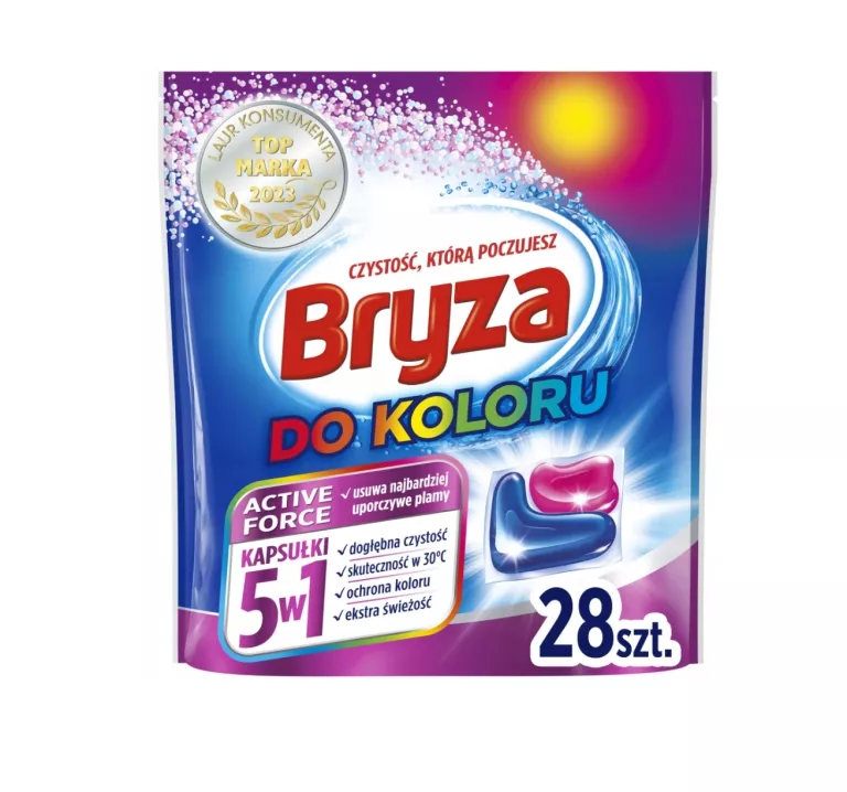 BRYZA ACTIVE FORCE 5W1 KAPSUŁKI DO PRANIA DO KOLORU 560 G (28 PRAŃ)
