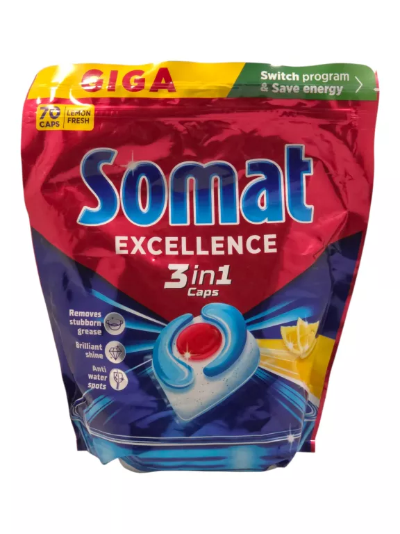 SOMAT EXCELLENCE 3IN1 KAPSUŁKI DO ZMYWARKI 70 SZT.