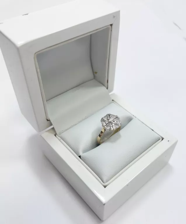 ZŁOTY PIERŚCIONEK "KWIAT" 585  - 2,97G - R.9