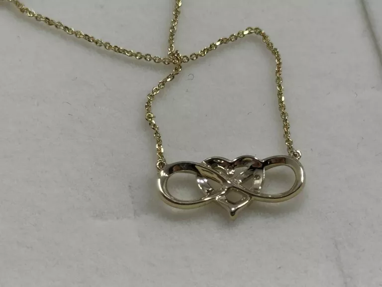 NASZYJNIK Z ŻÓŁTEGO ZŁOTA Z DIAMENTAMI 0,01 CT - PRÓBA 375 1.73G 45CM