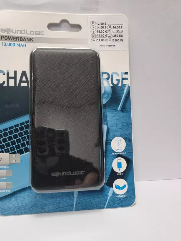 POWERBANK SOUNDLOGIC 10 000 MAH
