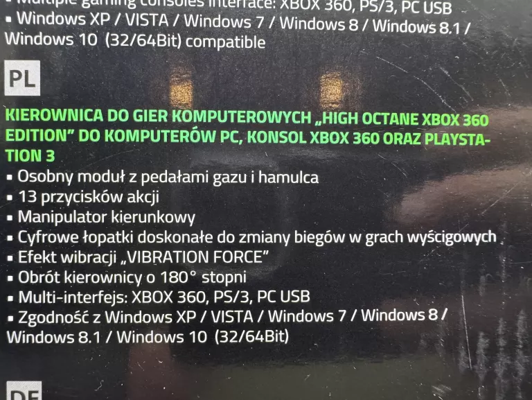 KIEROWNICA ESPERANZA EG104 HIGH OCTANE XBOX 360 EDITION
