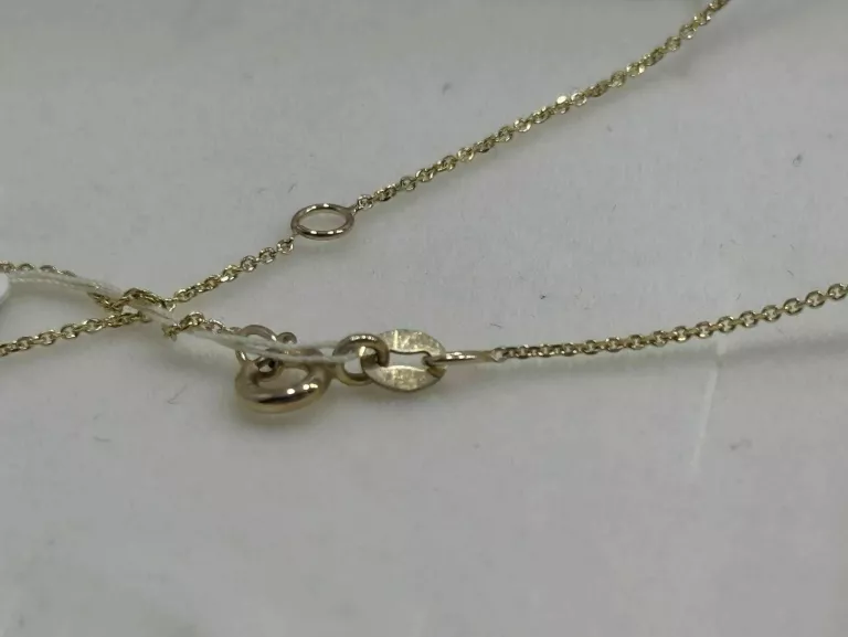 NASZYJNIK Z ŻÓŁTEGO ZŁOTA Z DIAMENTAMI 0,01 CT - PRÓBA 375 1.73G 45CM