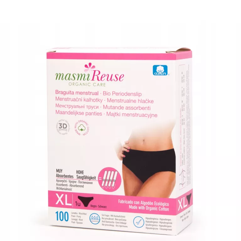 MAJTKI MENSTRUACYJNE EKOLOGICZNE MASMI CLASSIC XL 100% BAWEŁNA