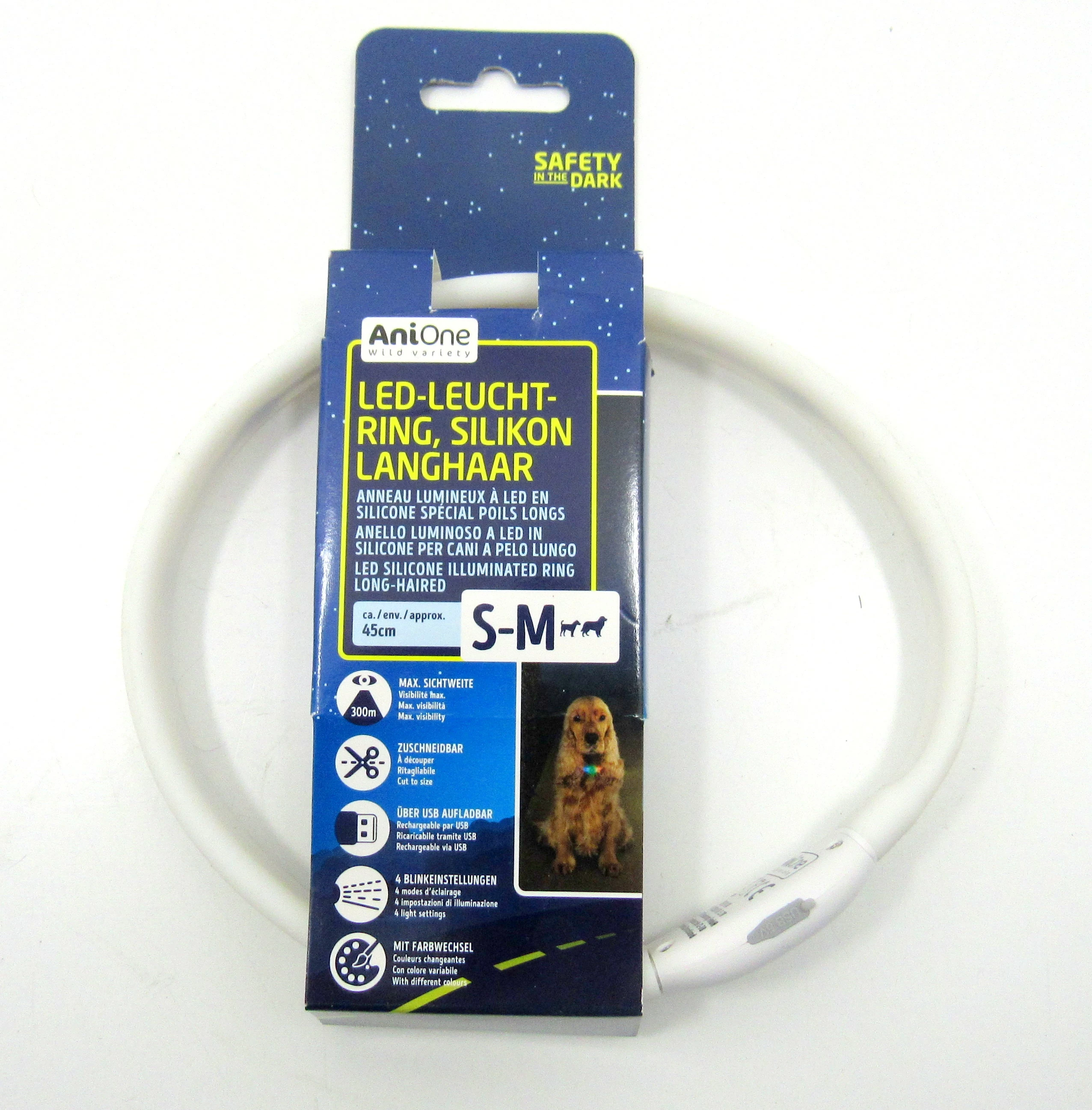 anione-led-obroza-silikonowa-45-cm-s-m-biala-swiecaca-zelazna-67-warszawa