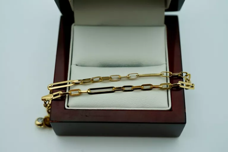 ZŁOTA BRANSOLETKA ANKIER 375/9K 2,64G DŁ: 18/21 CM