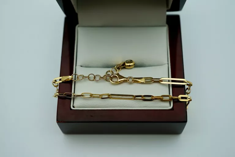 ZŁOTA BRANSOLETKA ANKIER 375/9K 2,64G DŁ: 18/21 CM