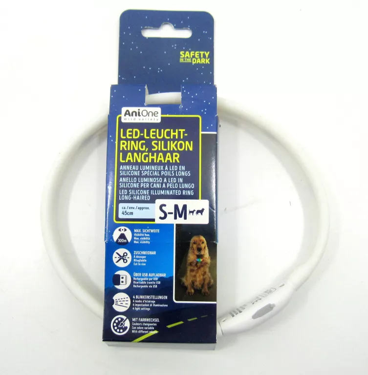 anione-led-obroza-silikonowa-45-cm-s-m-biala-swiecaca-zelazna-67-warszawa