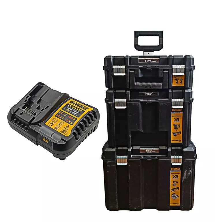 MOBILNY ZESTAW SKRZYŃ TSTAK DEWALT DWST83517-1 + ŁADOWARKA DEWALT DCB1104