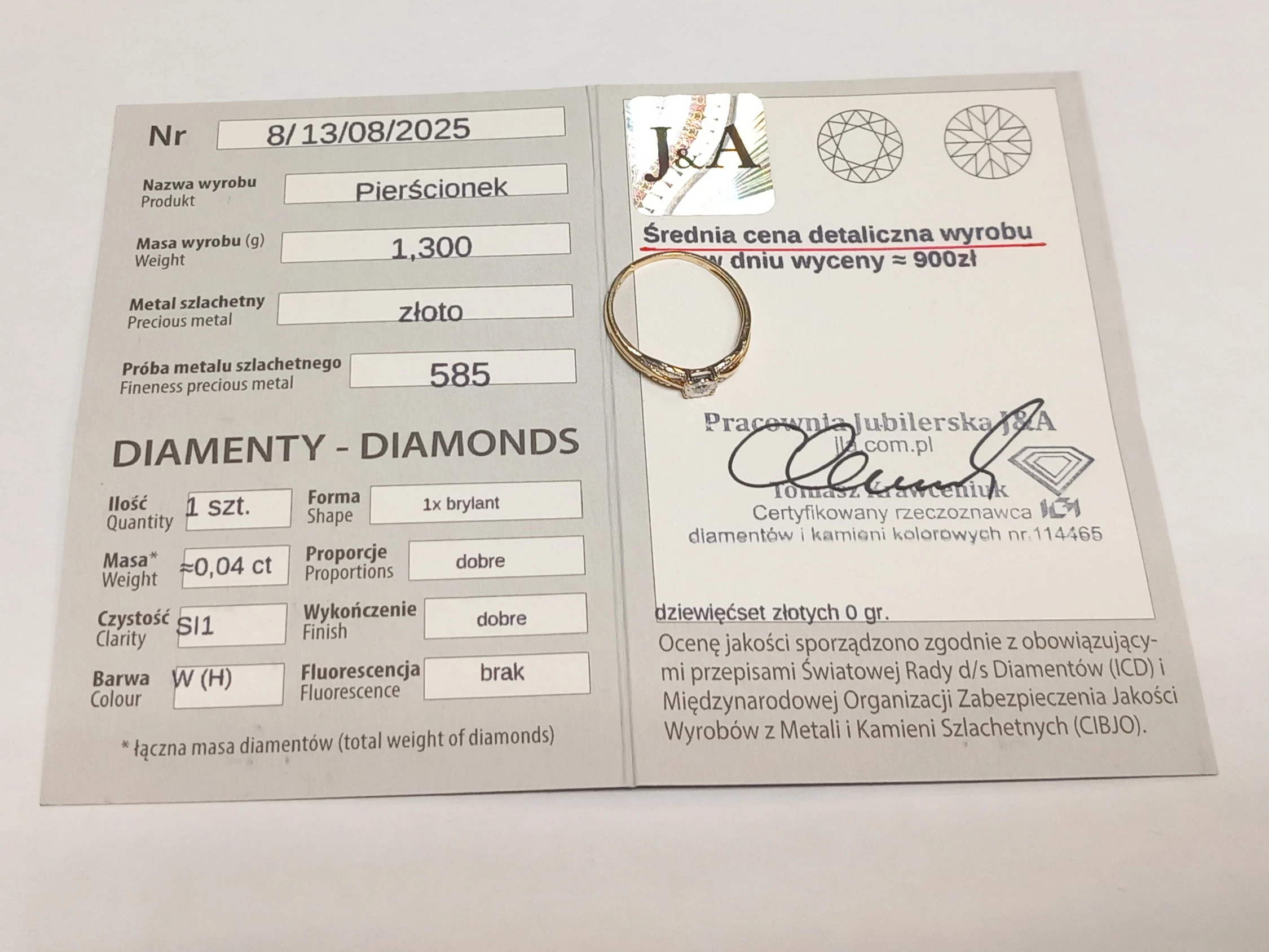 uzywany-pierscionek-z-dwukolorowego-zlota-z-diamentem-yes-illusion-r16-al-pr-kaczynskiego-pawilon-nr-2-bydgoszcz