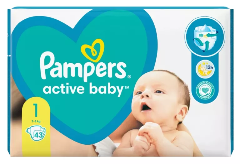 PIELUCHY PIELUCHOMAJTKI PAMPERS ACTIVEBABY 1 / 2-5 KG / 43SZT