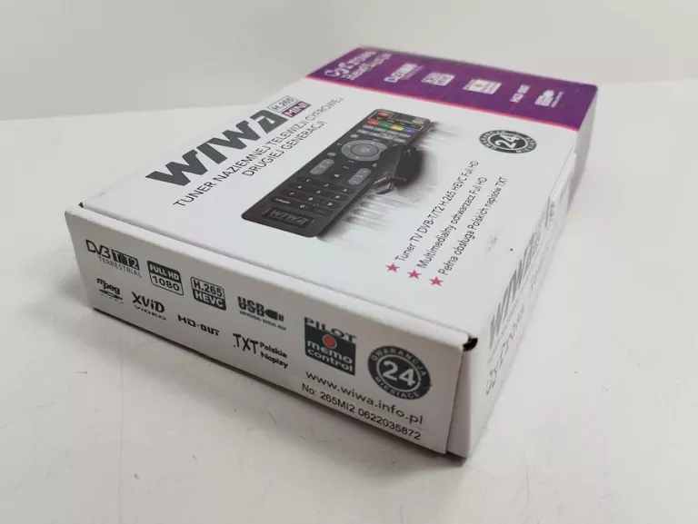 DEKODER TUNER DO TV NAZIEMNEJ DVB-T2 H.265 FULL HD MINI STICK PILOT ZESTAW