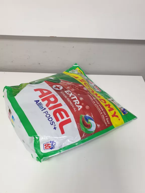 KAPSUŁKI DO PRANIA ARIEL EXTRA STAIN REMOVAL ALL IN 1 PODS+, 60 PRAŃ