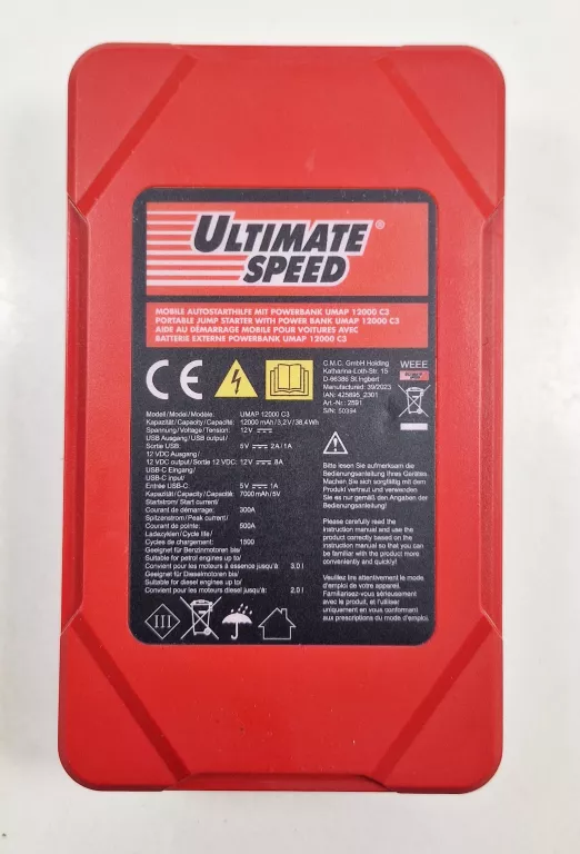URZĄDZENIE ROZRUCHOWE ULTIMATE SPEED UMAP 12000 C3 + ETUI