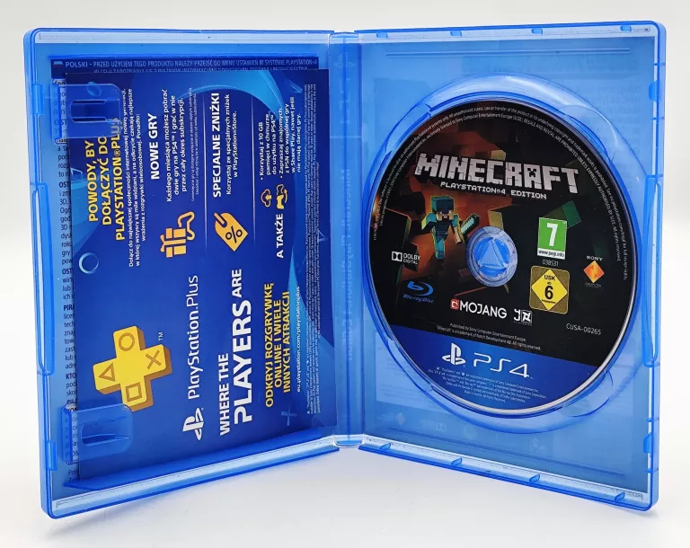 GRA PS4 MINECRAFT PLAYSTATION 4 EDITION POLSKA WERSJA