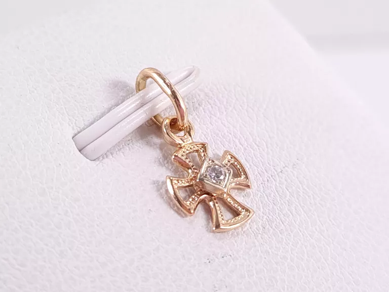 ZŁOTA ZAWIESZKA Z DIAMENTEM 0,01CT PR585 0,47G CERTYFIKAT