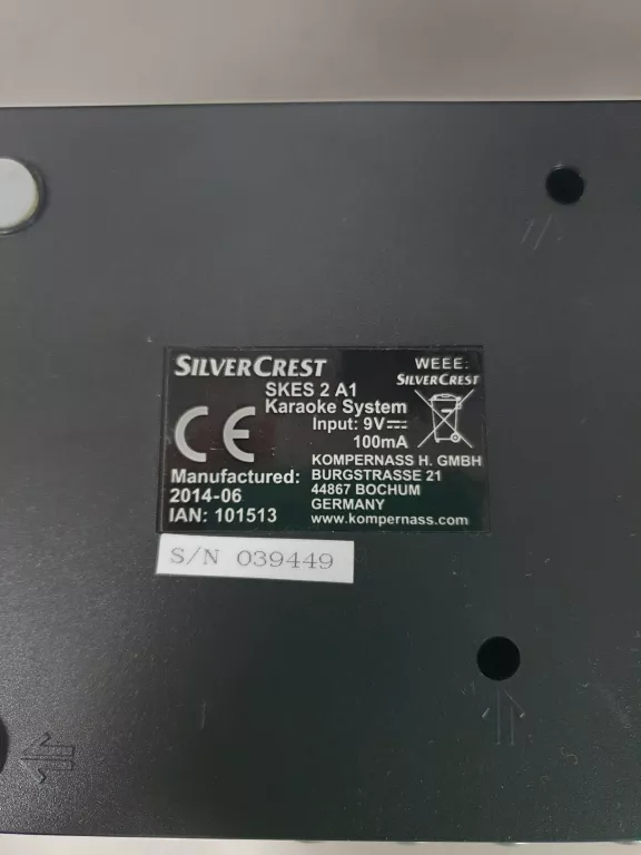 ZESTAW DO KARAOKE TRACER SILVERCREST SKES 2 A1 + DWA MIKROFONY