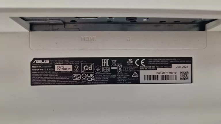 MONITOR ASUS VY279HF-W