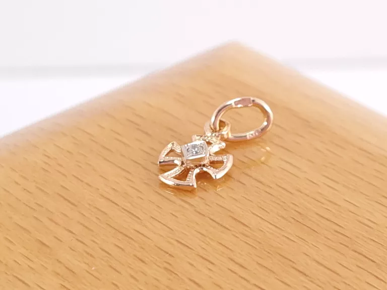 ZŁOTA ZAWIESZKA Z DIAMENTEM 0,01CT PR585 0,47G CERTYFIKAT