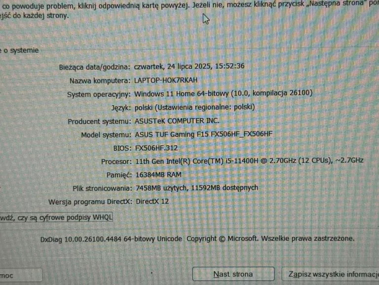 LAPTOP ASUS TUF GAMING F15 RTX2050 I5 11GEN
