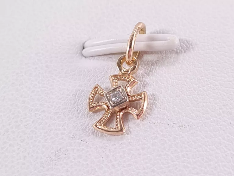 ZŁOTA ZAWIESZKA Z DIAMENTEM 0,01CT PR585 0,47G CERTYFIKAT