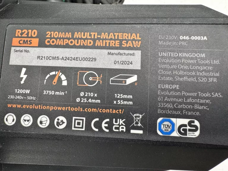 UKOŚNICA EVOLUTION R210CMS 210MM 1200W