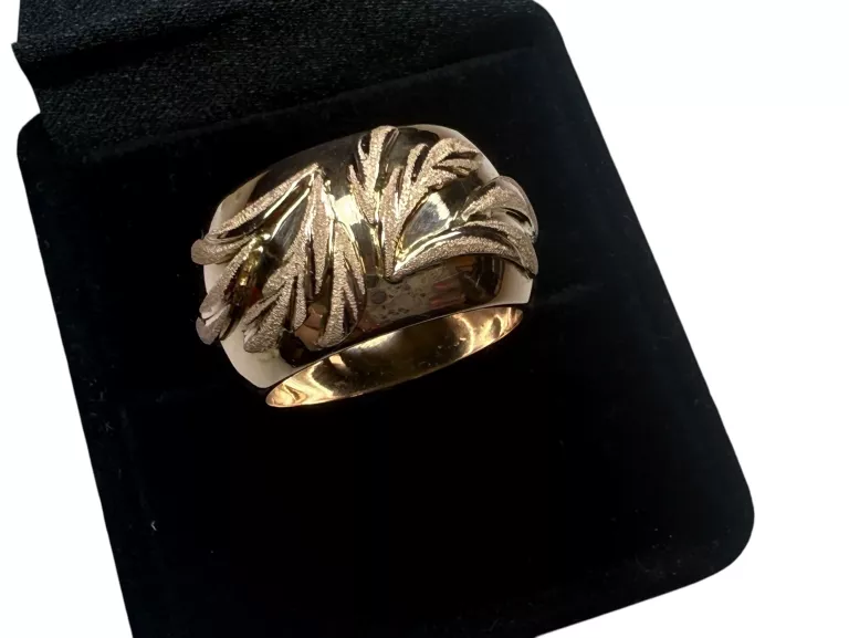 ZŁOTY PIERŚCIONEK 583 585 (14K) MASYWNY 12,82 G ROZMIAR 19 SZEROKA OBRĄCZK