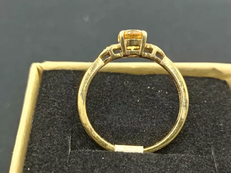ZŁOTY PIERŚCIONEK Z WYCENĄ 1,55G/375/R13 CYTRYN !