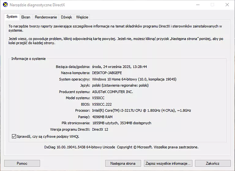 LAPTOP ASUS F550CC-XX3124H 15.6'' I3-3127U 4/128GB SSD GT720M - OPIS