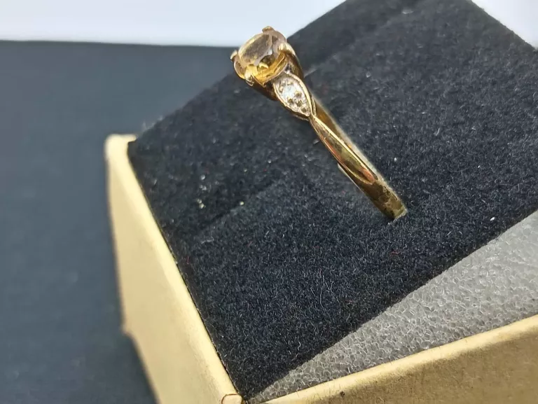 ZŁOTY PIERŚCIONEK Z WYCENĄ 1,55G/375/R13 CYTRYN !