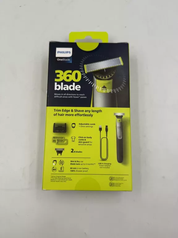 GOLARKA PHILIPS ONEBLADE 360 MASZYNKA DO ZAROSTU TRYMER DO GOLENIA BRODY