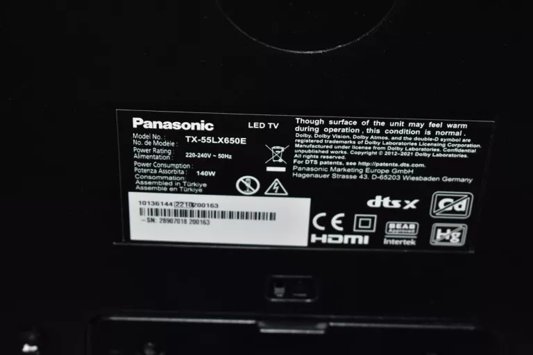 TELEWIZOR SMART TV PANSONIC LED TX55LX650 PUDEŁKO