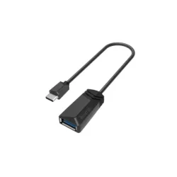 ADAPTER HAMA USB-C MĘSKI - USB 3.2 GEN 1 A ŻEŃSKI, 5GBIT/S, 0,15 M., CZARN