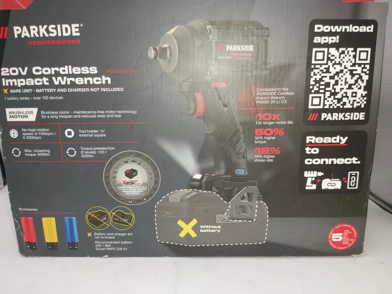 PARKSIDE AKU KLUCZ UDAROWY 1/2"600NM 20V PPDSSA 20 LI A1
