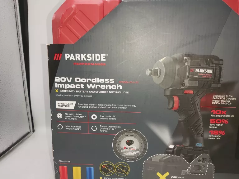 PARKSIDE AKU KLUCZ UDAROWY 1/2"600NM 20V PPDSSA 20 LI A1
