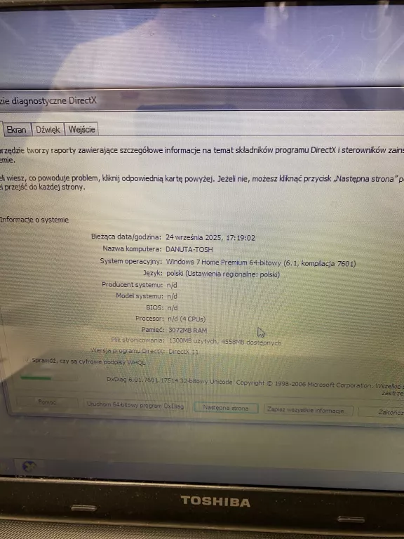 LAPTOP TOSHIBA SATELLITE C660-1M4 I3 3/500GB OPIS