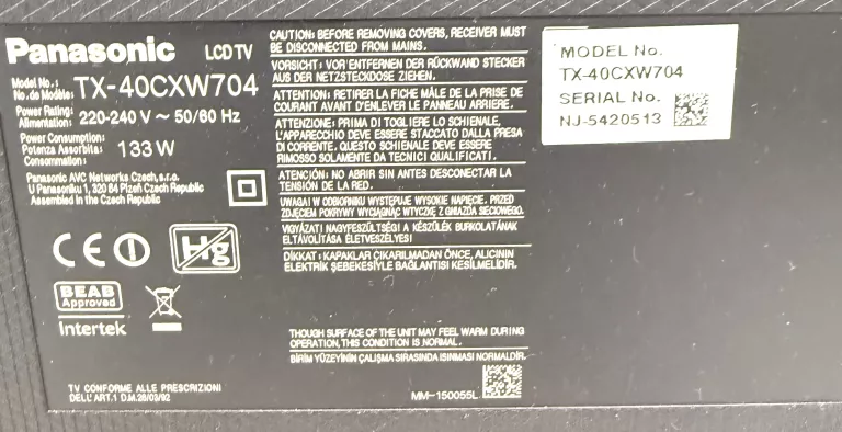 TELEWIZOR PANASONIC 40" SMART TV/ DVB-T2/ KARTON. PILOT