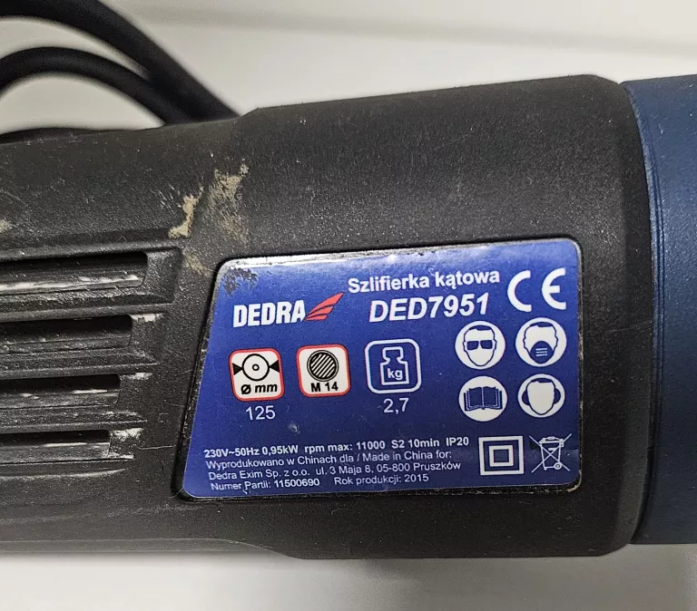 SZLIFIERKA KĄTOWA DEDRA DED7951