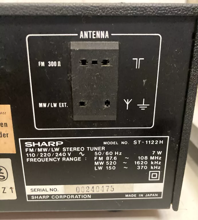 SHARP ST-1122 TUNER ANALOGOWY!POLECAM