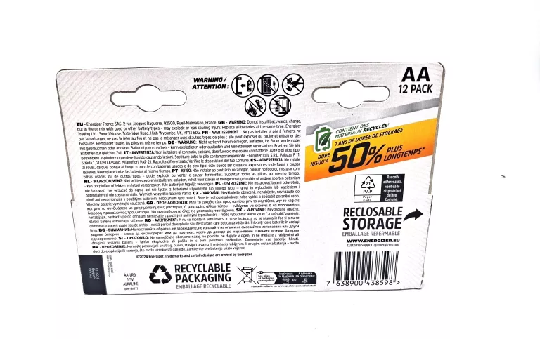 BATERIA ALKALICZNA ENERGIZER AA (R6) 12 SZT.