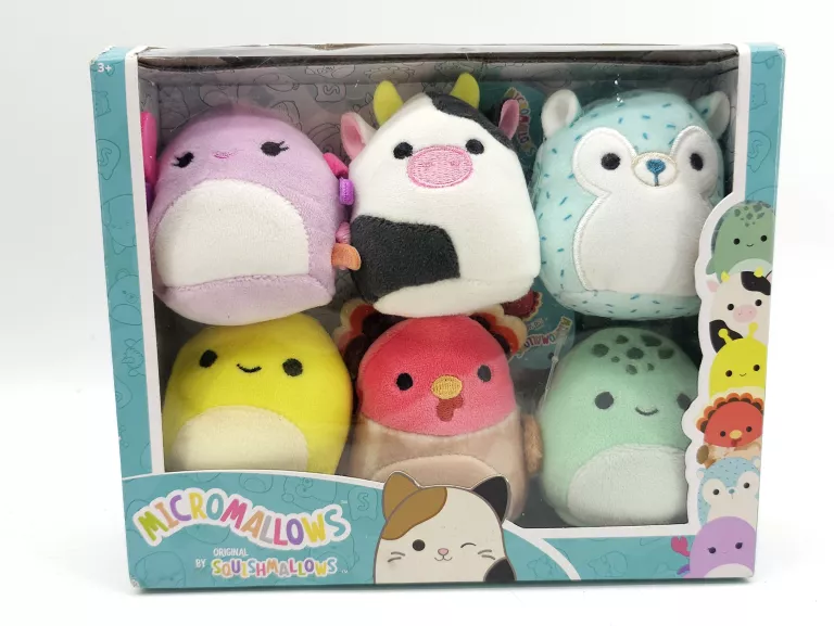 SQUISHMALLOWS MICROMALLOWS ZESTAW MASKOTEK PLUSZAK PRZYTULANKA 6 CM 6 SZT.