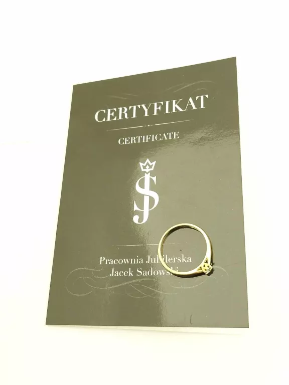 ZŁOTY PIERŚCIONEK Z BRYLANTEM 1,39G R13 + CERTYFIKAT