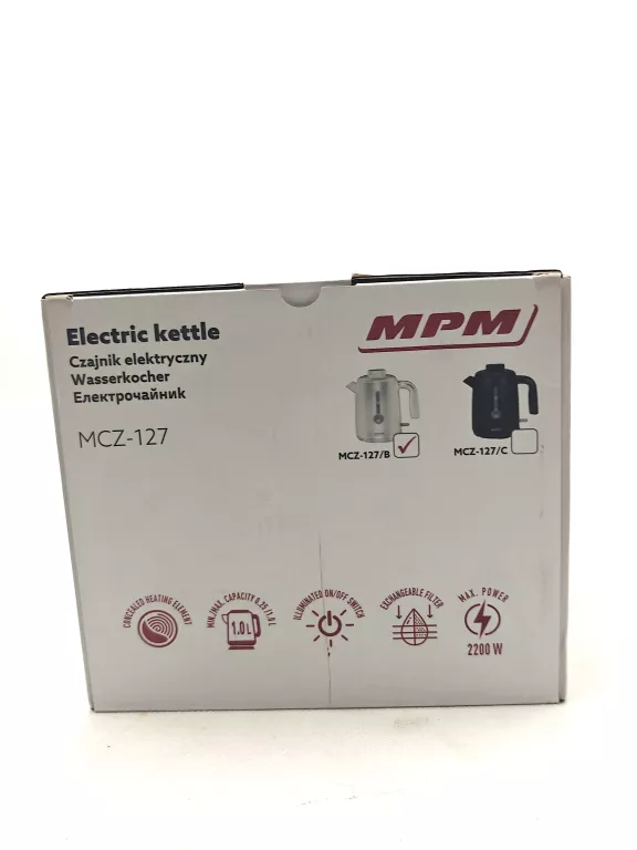 CZAJNIK ELEKTRYCZNY BIAŁY MCZ-127 MPM