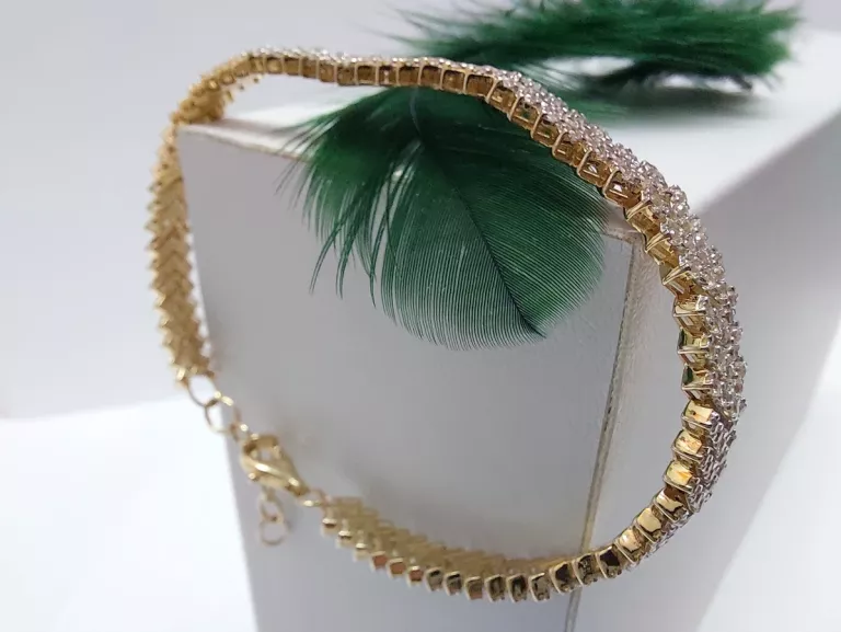 CUDNA ZŁOTA BRANSOLETKA 585 8,06G JODEŁKA 19CM
