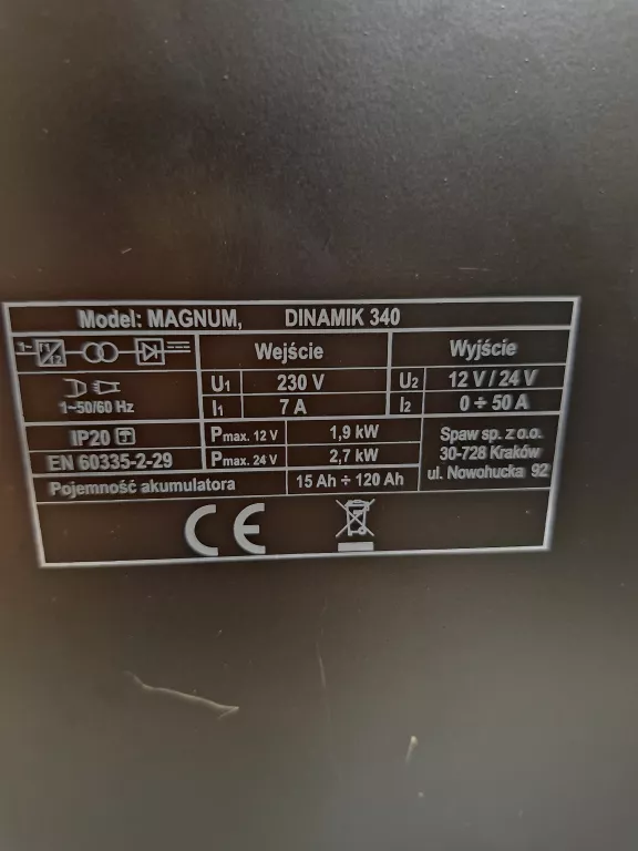 PROSTOWNIK DINAMIK 340 + KABLE