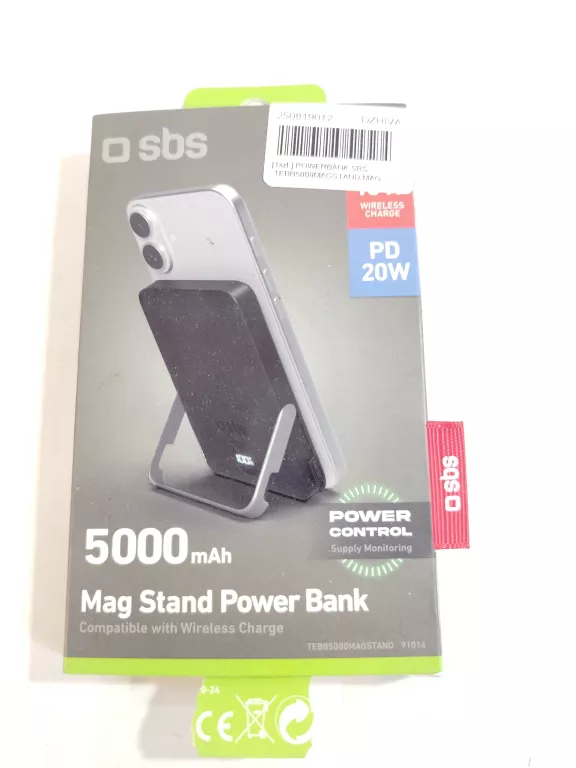 POWERBANK SBS TEBB5000MAGSTAND MAG STAND POWER BANK 5000MAH PD20W CZARNY