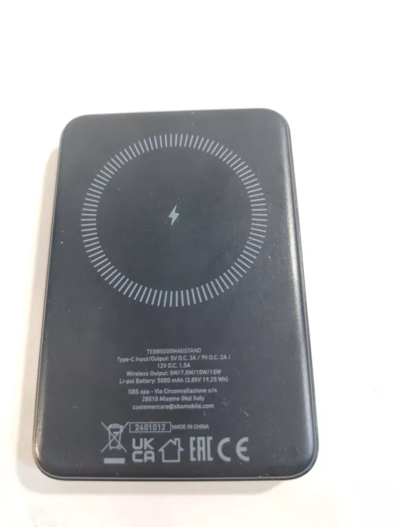POWERBANK SBS TEBB5000MAGSTAND MAG STAND POWER BANK 5000MAH PD20W CZARNY