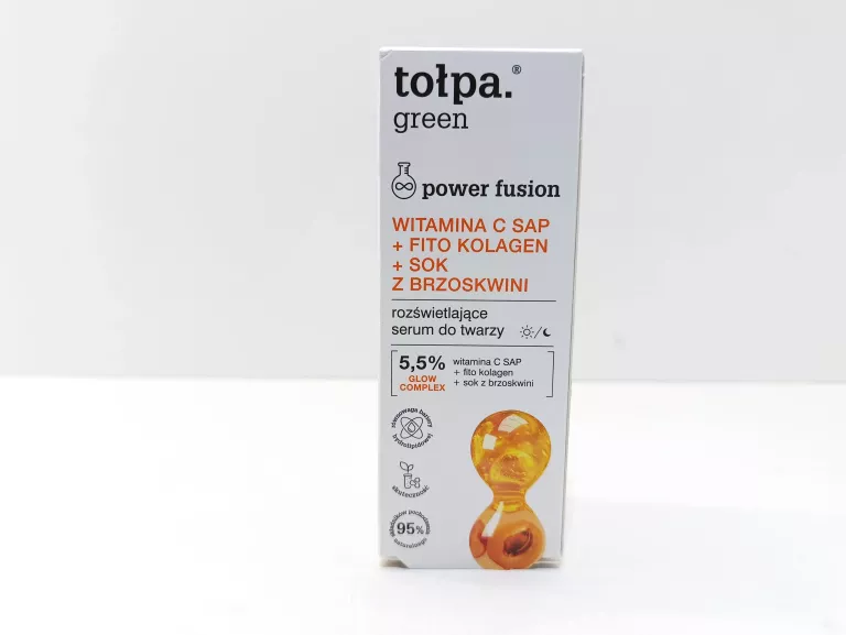 SERUM TOŁPA GREEN POWER FUSION WITAMINA C SAP FITO KOLAGEN SOK Z BRZOSKWIN